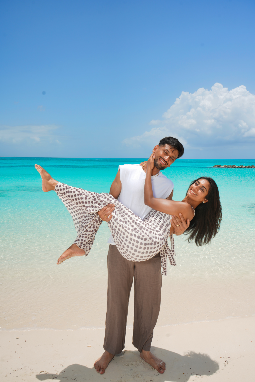 Home Couples beach photoshoot in Providenciales, Turks and Caicos